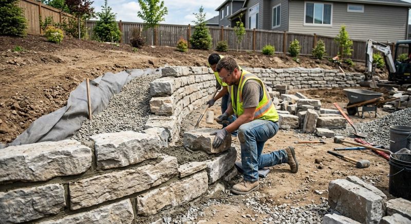 Block Retaining Wall Installation in Santa Rosa, CA