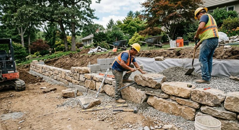 Block Retaining Wall Installation in Orlando, FL