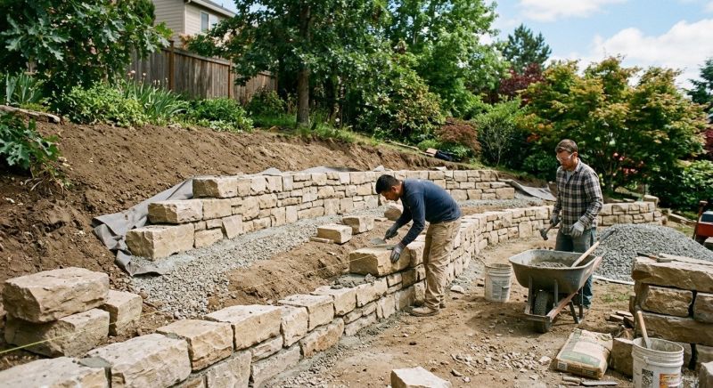 Landscape Wall Construction in Sonoma County, CA